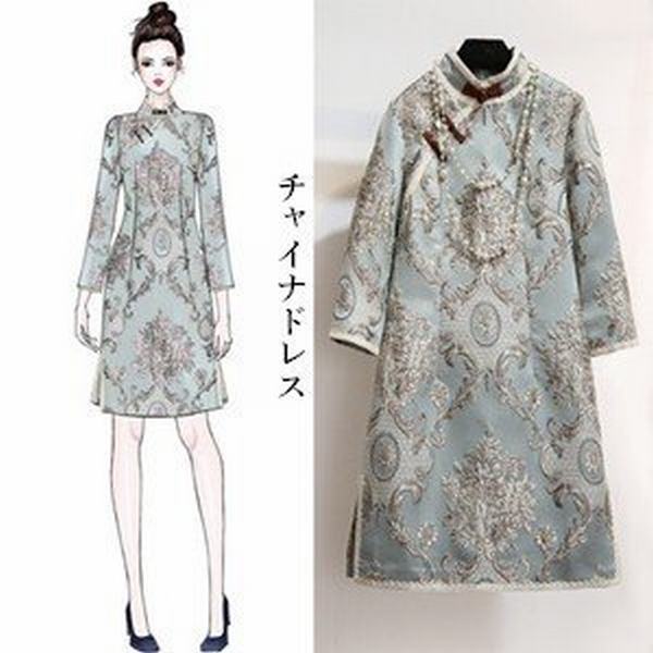 特売 チャイナドレス ショート丈 長袖 ワンピース 刺繍 中華服 チャイナ服 パーティードレス 厚手 防寒 暖かい 秋服 冬服 新作 Tman 好評 Www Fresnocommunitybasedadultservices Com