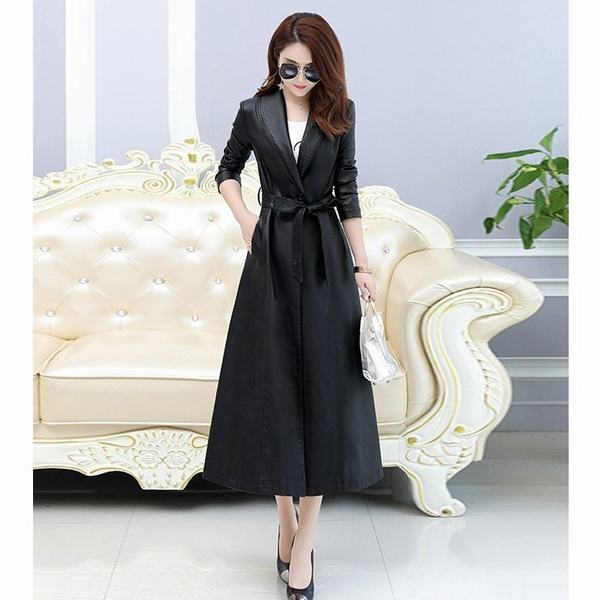 高級感 羊革 レディース スプリングコート ライトアウター 体型カバー トレンチコート ロング アウターコート スーツに合う アウター 入学式 卒 全品送料無料 Olsonesq Com