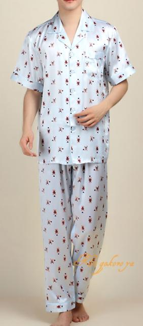 最も優遇 高級シルクパジャマ メンズ半袖 スカイブルー ベアー チェック柄 薄青色 紳士 19匁絹100 送料無料 父の日 敬老の日 プレゼン 激安特価 Olsonesq Com