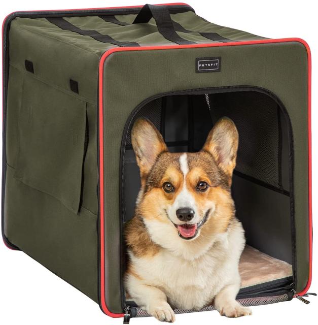 21福袋 折りたたみ 犬用ソフトクレート ペットハウス 猫 ポータブルケージ 持ち手付き グレー ブラウン 売れ筋 Cyede Com