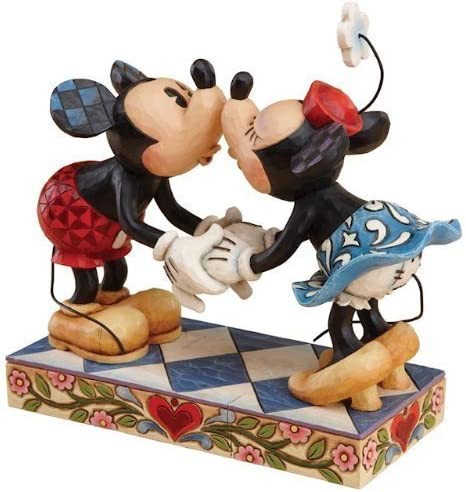 ディズニー トラディション Enesco Disney Traditions 置物 フィギュア ミッキー＆ミニー キッシング Mickey and M