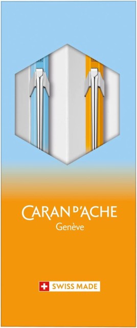 CARAN D`ACHE カランダッシュ ギフトセット 849 フレッシャーズ 2022 8490-701 ブルーオレンジ ボールペン 油性 +メカニ