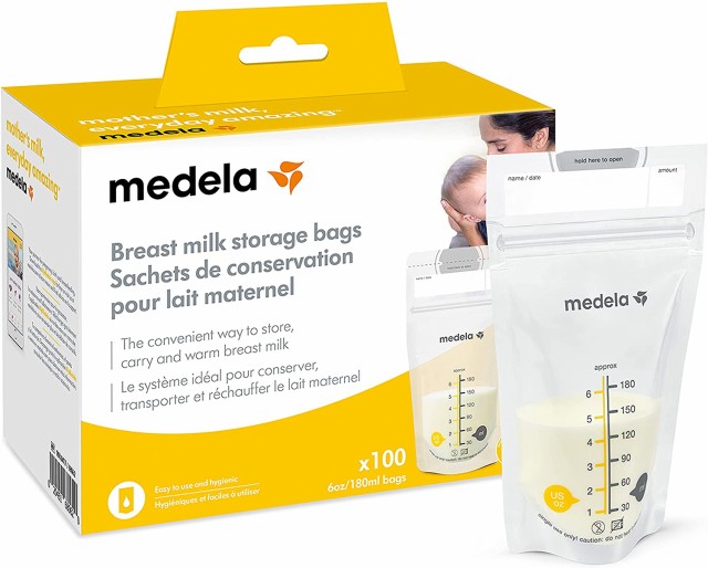 Medela Breast Milk Storage Bags, 25 Count / メデラ 母乳保存バック 180ml 100枚入り [並行輸入品