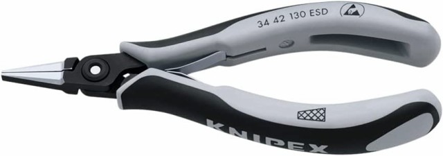 クニペックス KNIPEX 3442-130ESD 精密プライヤー ヒラ クロスメッシュ