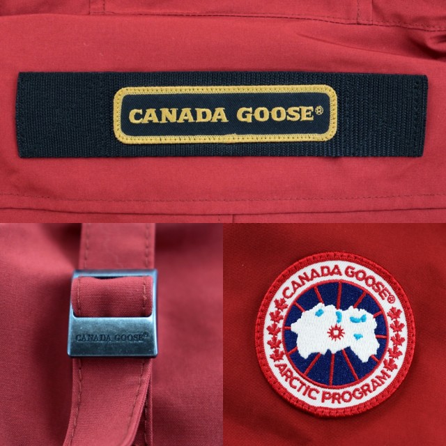 カナダグース ジャスパーパーカ ダウンジャケット メンズ 赤 S ファーフード サザビー JASPER PARKA 3438JM CANADA
