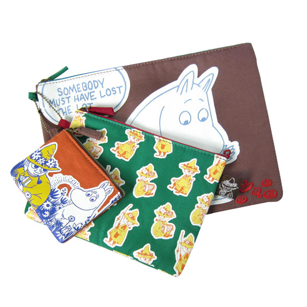 取寄品 3週間前後 ムーミン クラシック3連ポーチ フラットポーチ