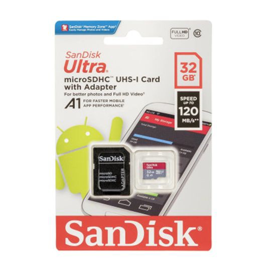 Карта памяти microsd sandisk ultra 32gb uhs i sdsqua4 032g gn6mn