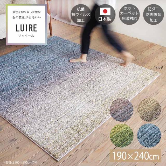 修理保証付 送料無料 Luire リュイール ラグ Sn Lサイズ 約3畳 190 240cm カーペット 日本製 3畳 抗ウィルス 抗菌 防音 防炎 床暖房対応 ホ 超入門 カーペット ラグ The Foot Umi Com