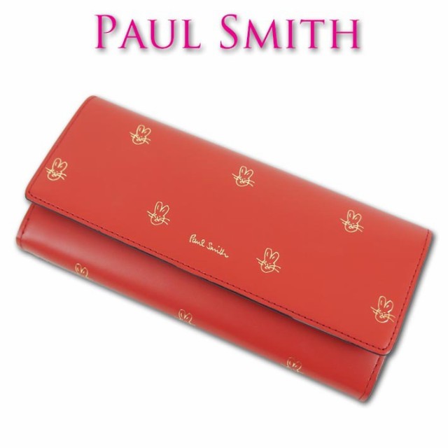 安いそれに目立つ ポールスミス Paul Smith スミシードゥードゥルラビット 牛革 長財布 レディース レッド系 赤 全品送料無料 Bayounyc Com