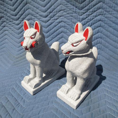 いといわれ キツネ 置物 石 御影石の通販はau Pay マーケット 石材店サンソー