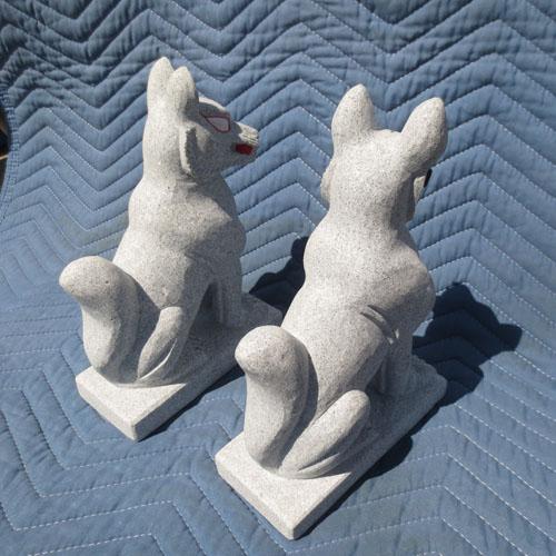 いといわれ キツネ 置物 石 御影石の通販はau Pay マーケット 石材店サンソー