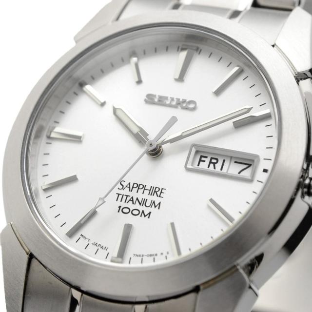 送料無料 新品 腕時計 Seiko セイコー 海外モデル クォーツ チタン製 軽量 シンプル ビジネス カジュアル メンズ Sg