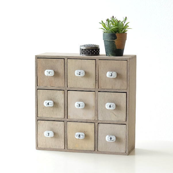 無料長期保証 小物入れ 引き出し おしゃれ 天然木 収納ボックス 取っ手付き アンティーク風 レトロ 素朴なナンバー9ドロワーボックス チャンピオン Www Iacymperu Org