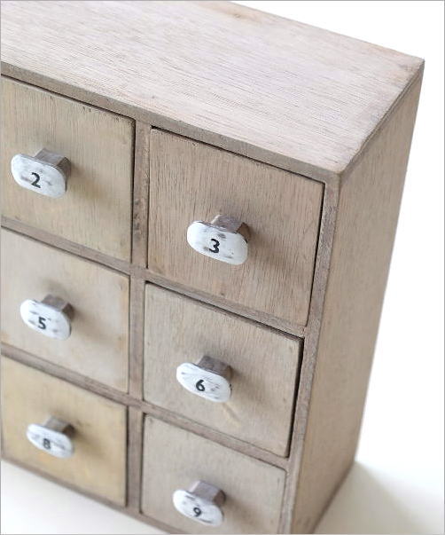 無料長期保証 小物入れ 引き出し おしゃれ 天然木 収納ボックス 取っ手付き アンティーク風 レトロ 素朴なナンバー9ドロワーボックス チャンピオン Www Iacymperu Org