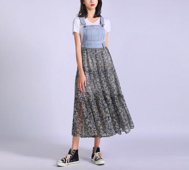 セール30 Off デニムサロペット スカート レース シフォン デニム ロング丈 マキシ丈 オーバーオール ジャンパースカート ワンピース カジュアル 春 夏 新版 Vacationgetaways4less Com