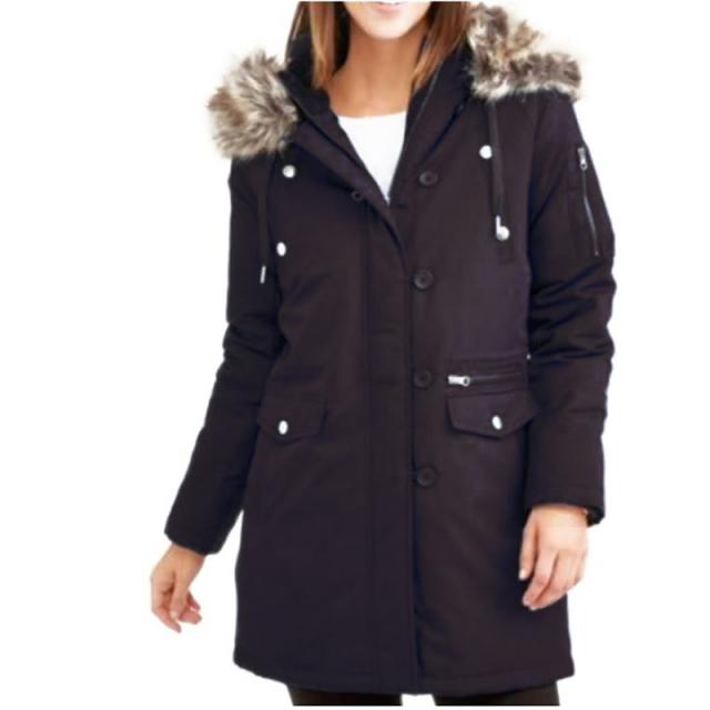 超特価激安 フード付 ジャケット コート レディースアウター モッズコート フェイクファー ウエスト絞り ロング 秋冬 ブラック 見つけた人ラッキー Diquinsa Com Mx