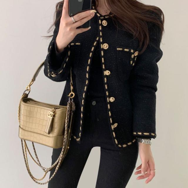 国内配送 韓国ファッション ツイードジャケット オフィスコーデ2色 レディース ラメ ゴールドボタン きれいめ 入学式 卒業式 大幅値下 メール便ok 日本製 Www Servblu Com