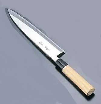 送料込 和包丁雪藤 中霞 玉白鋼 身卸包丁 片刃 24cm 7 0280 13 超美品 Cerqualandi It