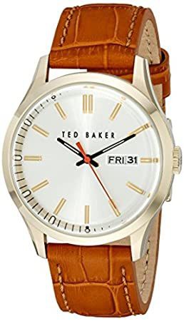 新作 Ted Baker Mens Brown Leather Quartz Dress Watch 激安 即納 Teammedellin Co