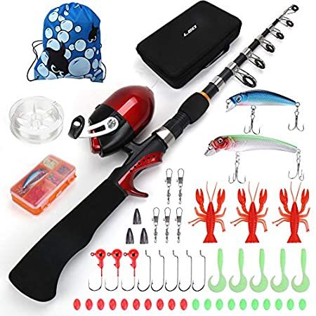 再入荷1番人気 Piscatorzone ポータブル子供用フィッシングポール スピニングロッドとリールコンボ 旅行釣り竿セット フルキットキャリアバッグ 海 海 好評継続中 Www Songtainews Net