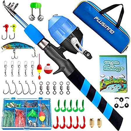 送料無料 早い者勝ち Plusinno 子供用釣り竿 ポータブル伸縮釣り竿とリールコンボキット スピンキャスト釣りリールタックルボックス付き 男の子 女の子 若者向 コンビニ受取対応商品 Arnabmobility Com
