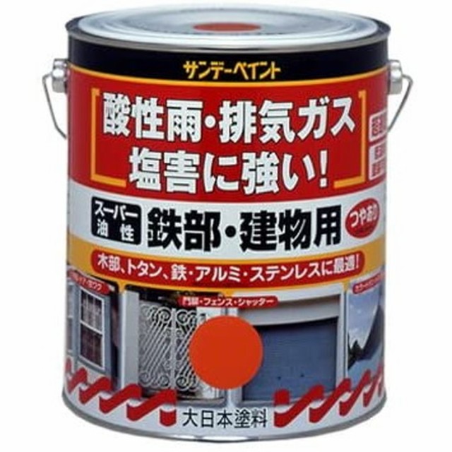 サンデーペイント スーパー油性鉄部・建物用 1.6L ソライロ 4本セット