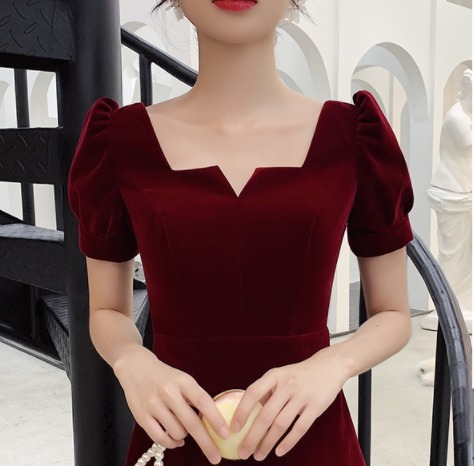 売れ筋 ベロア ドレスワンピース ワンピース ワンピースドレス 赤ワンピース レッドワンピース 結婚式 謝恩会 公式ストア Carlavista Com