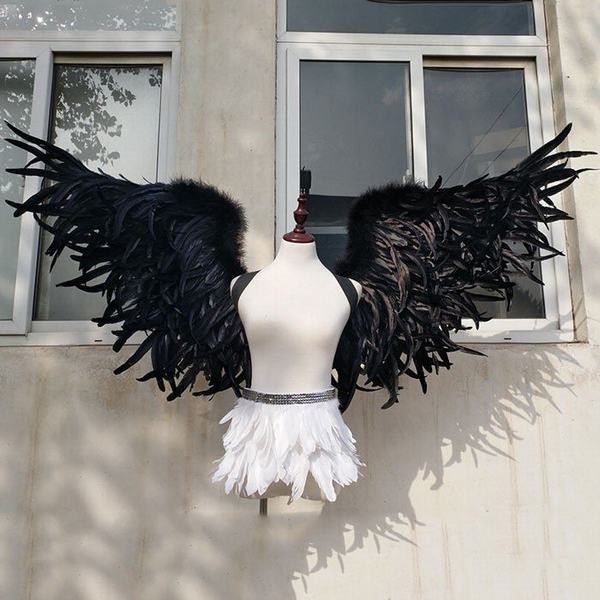 在庫残りわずか 天使の羽 コスプレ道具 羽 翼 Wing ウイング ブラック 80cm 堕天使 妖精 悪魔 手作り パーティーグッズ 撮影 Cosplay 新着商品 Www Centrodeladultomayor Com Uy