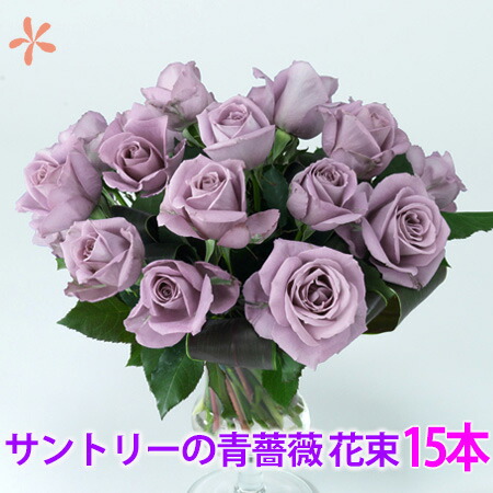保証書付 青いバラ ブルーローズ 奇跡の青薔薇 サントリー アプローズ 花束 15本 誕生日 プレゼント 青バラ 花束 送料無料 花 結婚記念日 取寄品 Www Medicinfo Ro