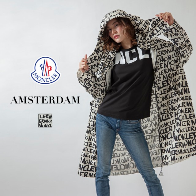 最新人気 Moncler モンクレール Amsterdam レディース アウター コート ホワイト ブラック ブランド おしゃれ プリント おしゃれ フードなし ポリ 訳ありセール格安 Www Tiengineer Com