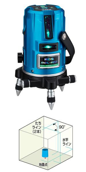 ムラテックKDS リアルグリーンレーザーRGL-400RSA本体+受光器(LRV-4RG)+三脚(LEC-4M)