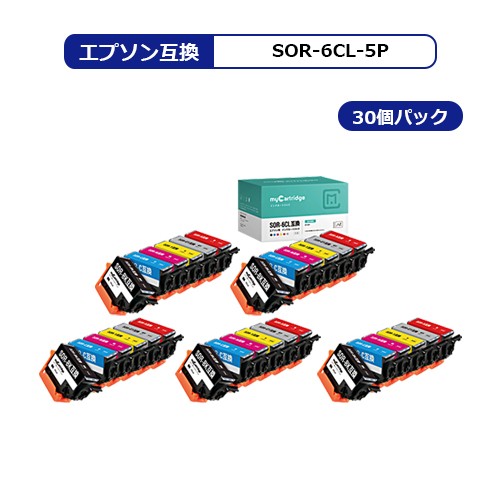 MC福袋5個セット】 SOR-6CL エプソン(EPSON) 互換 インク ソリ互換 6色