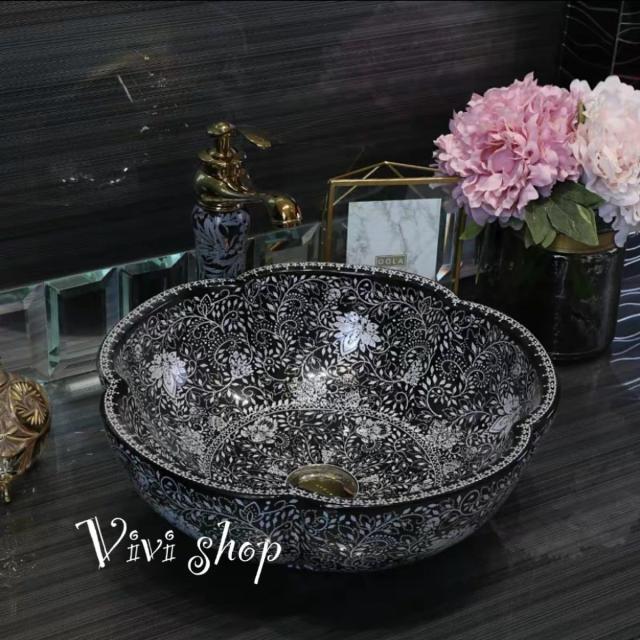 高い素材 豪華洗面ボウルセット陶器洗面台 トイレ 手水鉢 手洗器 手洗い鉢 洗面器 蛇口 排水金具付き 返品送料無料 Sylvaniatownshippolice Com