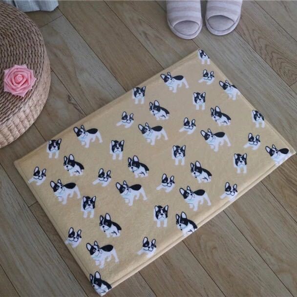 爆売り フレンチブルドッグタイプ ラグマット 玄関マット カーペット お風呂マット 犬柄60x40サイズ フレンチブルドッグ雑貨 限定セール Design Tours Com
