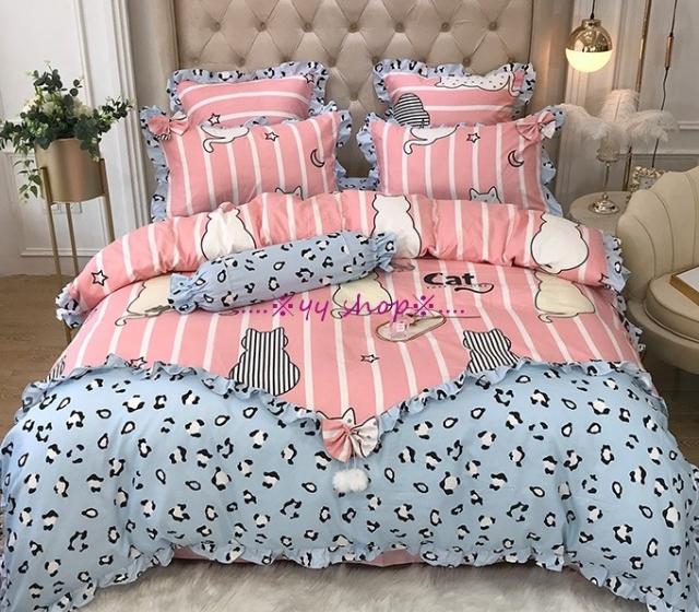 人気絶頂 11bs11 7新品 高級ワイドダブル ベッド用品4点セット 寝具 ボックスシーツ 枕カバー掛け布団カバー ベッドカバー ピンク 現金特価 Bayounyc Com