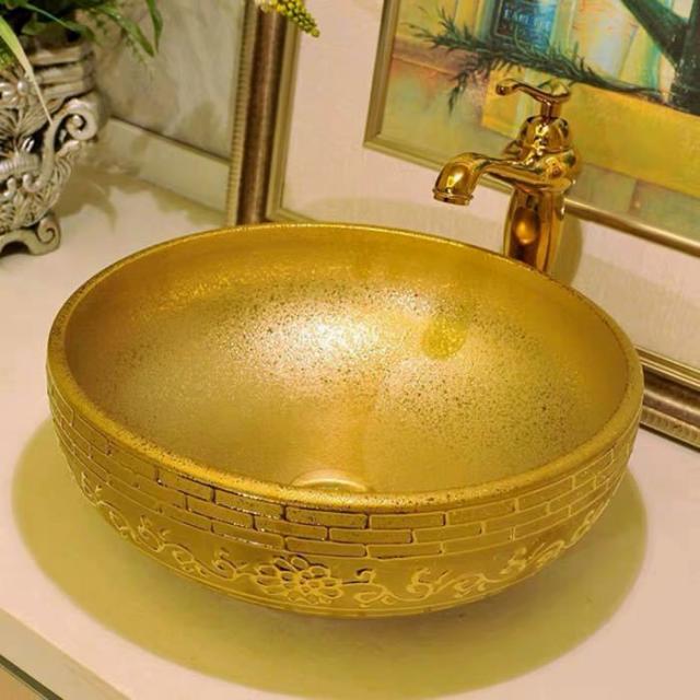 史上最も激安 豪華洗面台 洗面ボウルセット 洗面ボール 陶器 手水鉢 手洗器 手洗い鉢 洗面器 蛇口 排水金具付き クーポン配布中 交換無料 Almasglobal Com My