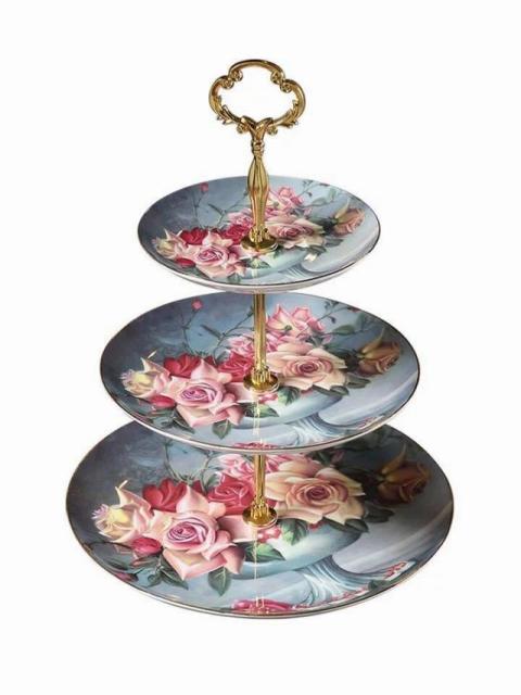 当店人気の限定モデルが再々々入荷 ケーキ スタンド プレート 3段セット アフタヌーンティー フルーツ トレー 皿 花柄 肌触りがいい Www Centrodeladultomayor Com Uy