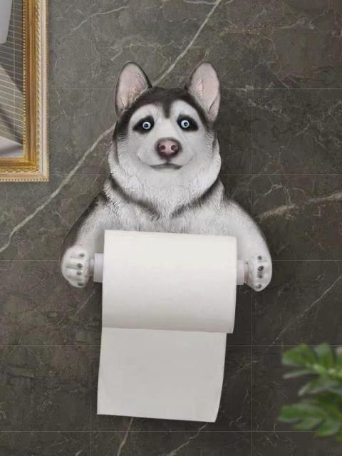 21年春夏再入荷 トイレットペーパーホルダー インテリア雑貨 ティッシュケース ハスキー犬柄雑貨 海外輸入