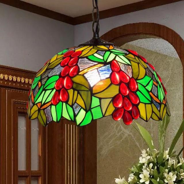 新品本物 ステンドグラス ペンダントライト 豪華天井照明ステンドグラスランプ ガラス工芸品 国産 Upik Ac Ug
