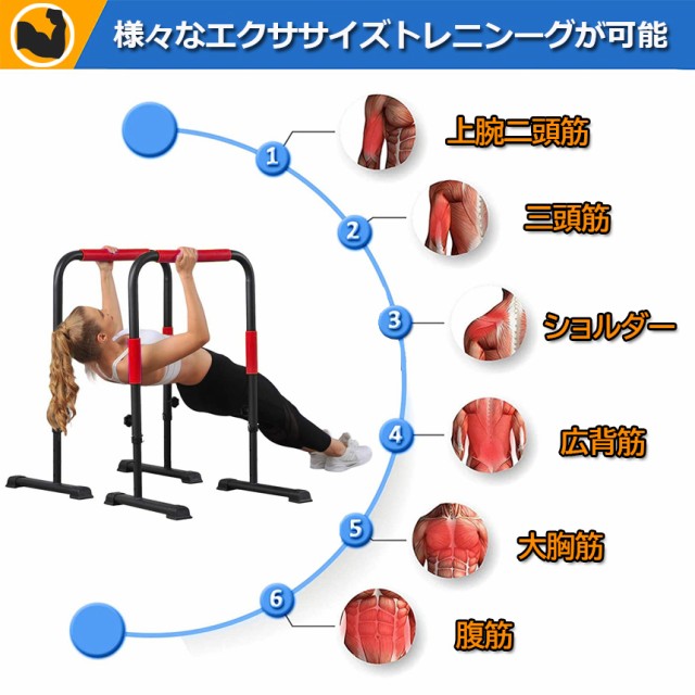 売り切れ必至 ディップススタンド 3段階 高さ調節可能 懸垂マシン 懸垂器具 懸垂運動 斜め懸垂 エクササイズ 腹筋 胸筋 腕 背中など 筋肉強化 筋力 自 安心の定価販売 Carlavista Com