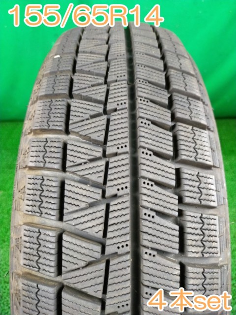 送料無料 [ W2389 ] BRIDGESTONE ブリヂストン 155/65R14 75Q ICEPARTNER 2 冬タイヤ スタッドレスタイヤ 4本セット 【中古タイヤ】