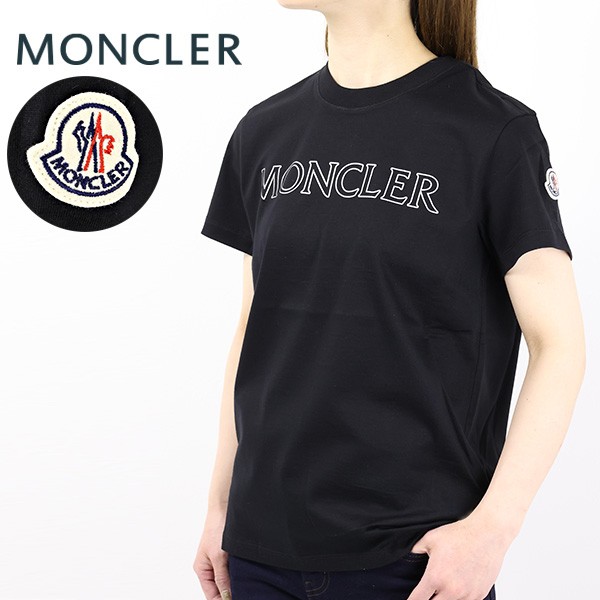 MONCLER モンクレール T-SHIRT 8C000 13 829FB Tシャツ ロゴ ロゴTシャツ コットン シンプル 半袖 クルーネック レディース