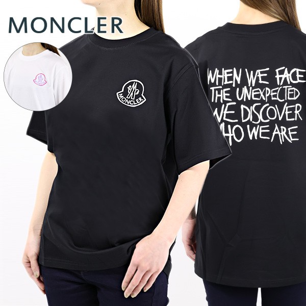 MONCLER モンクレール T-SHIRT 8C000 10 829FB 001 999 Tシャツ ロゴ バックプリント ロゴTシャツ コットン シンプル 半袖 レタリング ク