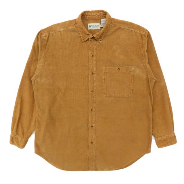 古着 コーデュロイ ボタンダウンシャツ 長袖 イエローベージュ サイズ表記 L ボタンダウンシャツ