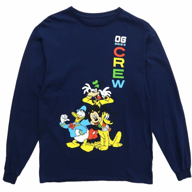 古着 ディズニーキャラクター プリントロングスリーブtシャツ ロンt ネイビー サイズ表記 M Makeachangeinc Org