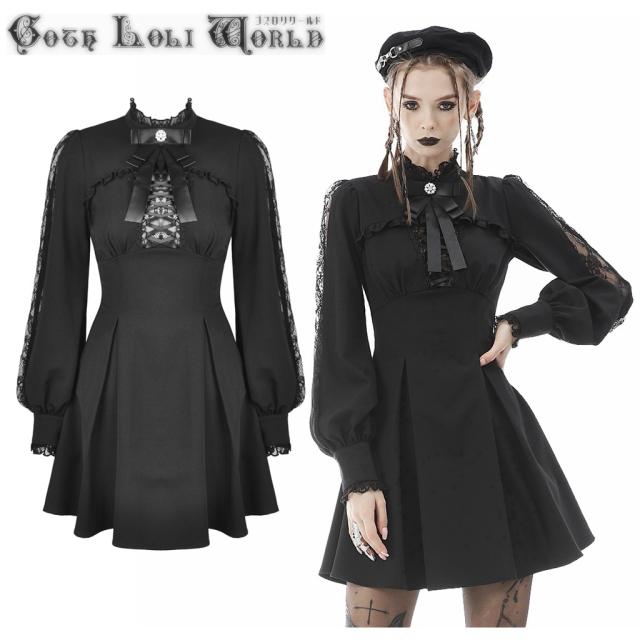 お洒落 ゴスロリワールド Dil ゴスロリ ビジューリボンボックスプリーツ ワンピース Sale 30 Off Cyede Com