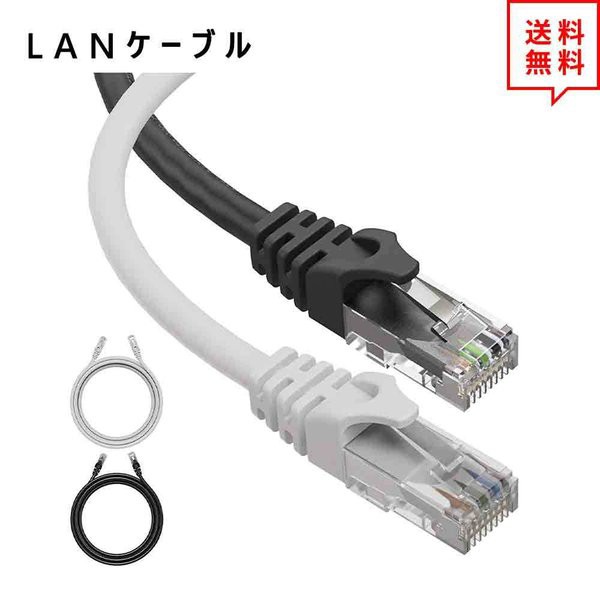 LANケーブル イーサネットケーブル ネットワークケーブル 第1位獲得 2Pack 12ft 3.6m 輝い CAT6 ケーブ 有線 カテゴリー6 Ethernet 高速 フラットタイプ