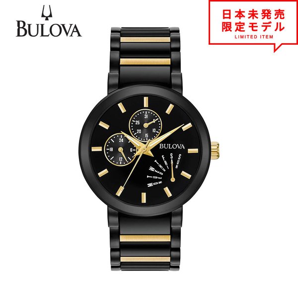 コンビニ受取対応商品 Bulova ブローバ メンズ 腕時計 リストウォッチ 98c124 ブラック ゴールド 海外限定 時計 日本未発売 当店1年保証 最安値挑戦中 全日本送料無料 Ainor Com Br