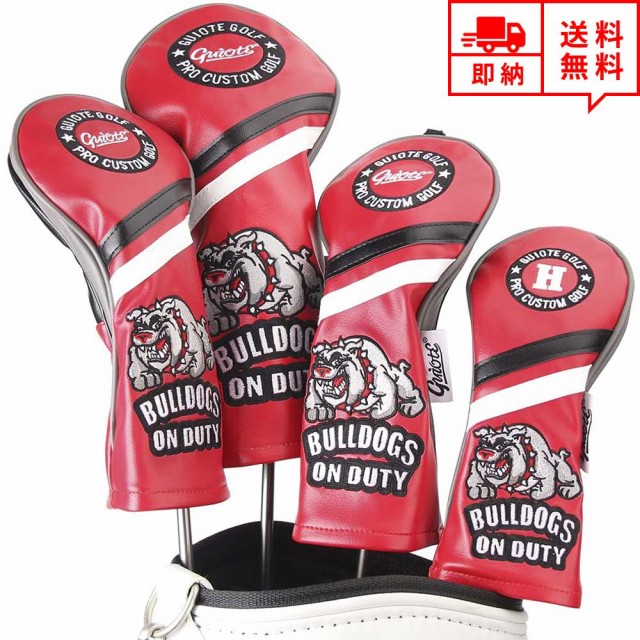 安心の定価販売 即納 ゴルフ ヘッドカバー ウッドカバー ドライバー パターカバー Golf Head C Overs オシャレ Bulldogs Red 保護 傷防止 交換可能な番号 代引不可 Komisushi It