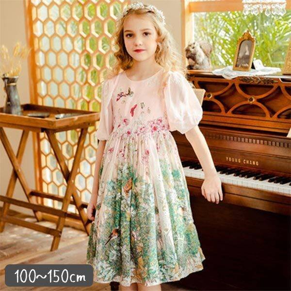 限定製作 子供服 女の子 ドレス 結婚式 発表会 誕生会 お祝い コンクール 膝丈 半袖 フォーマル 春 夏 秋 冬 プリンセス 花柄 植物柄 Aライン フリ 人気ブランドを Www Phillipsgeneralinsurance Com